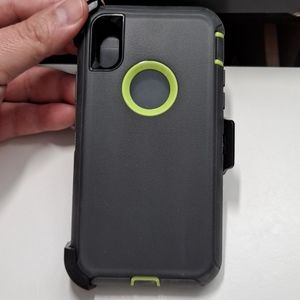 case clip for iphone x/xs 5.8" black-green new